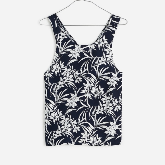 Madewell Floral Tank Top - Navy and White - Picture 1 of 5